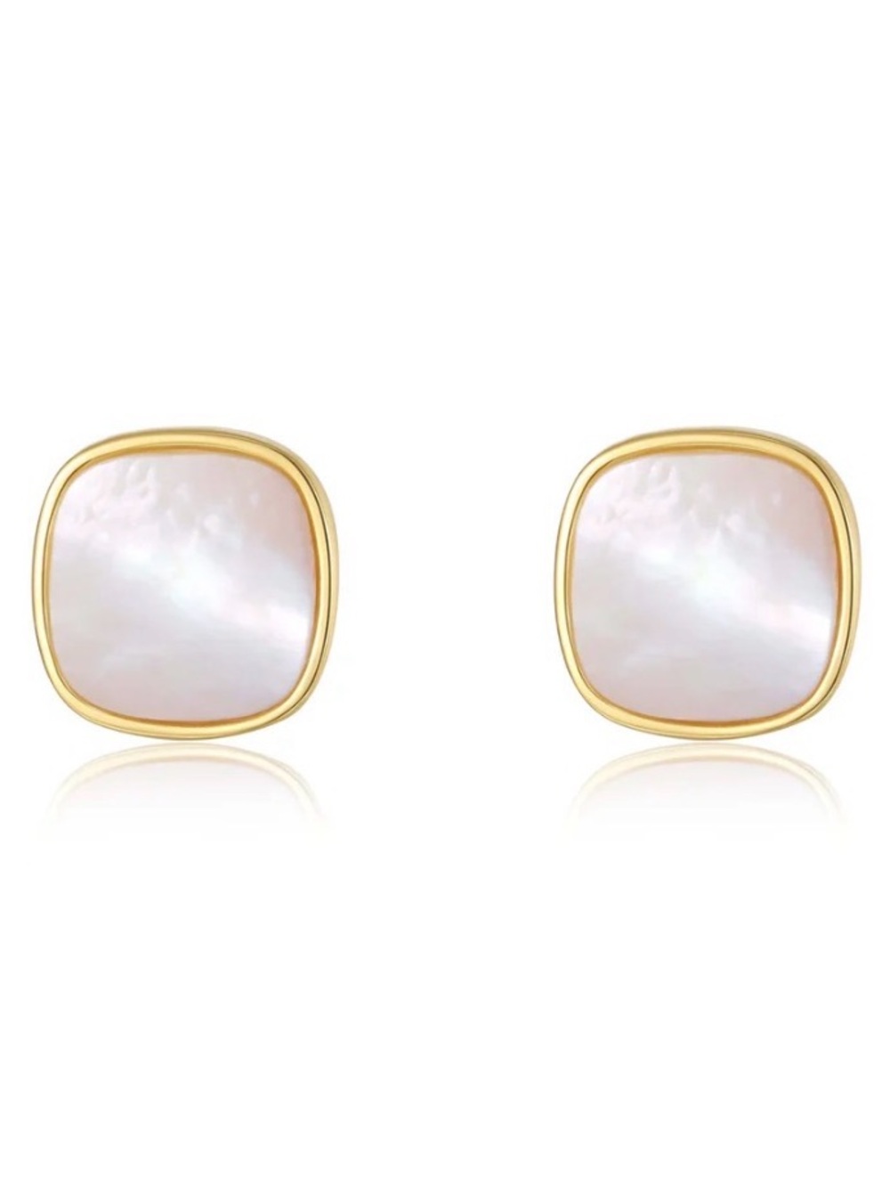 「Moonlight」 Mother-of-Pearl Stud Earrings; New!